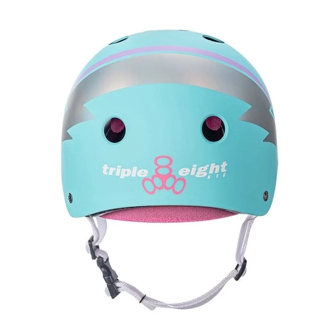 Triple 8 Triple8 Certified Sweatsaver Teal Lightning Hologram Helmet 2 Triple 8 Triple8 Certified Sweatsaver Teal Lightning Hologram Helmet - Afbeelding 2